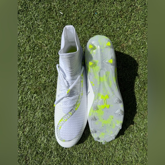 Under Armour White Grey Green UA Highlight 2 MC Lacrosse Cleats Sz(15) main image 4